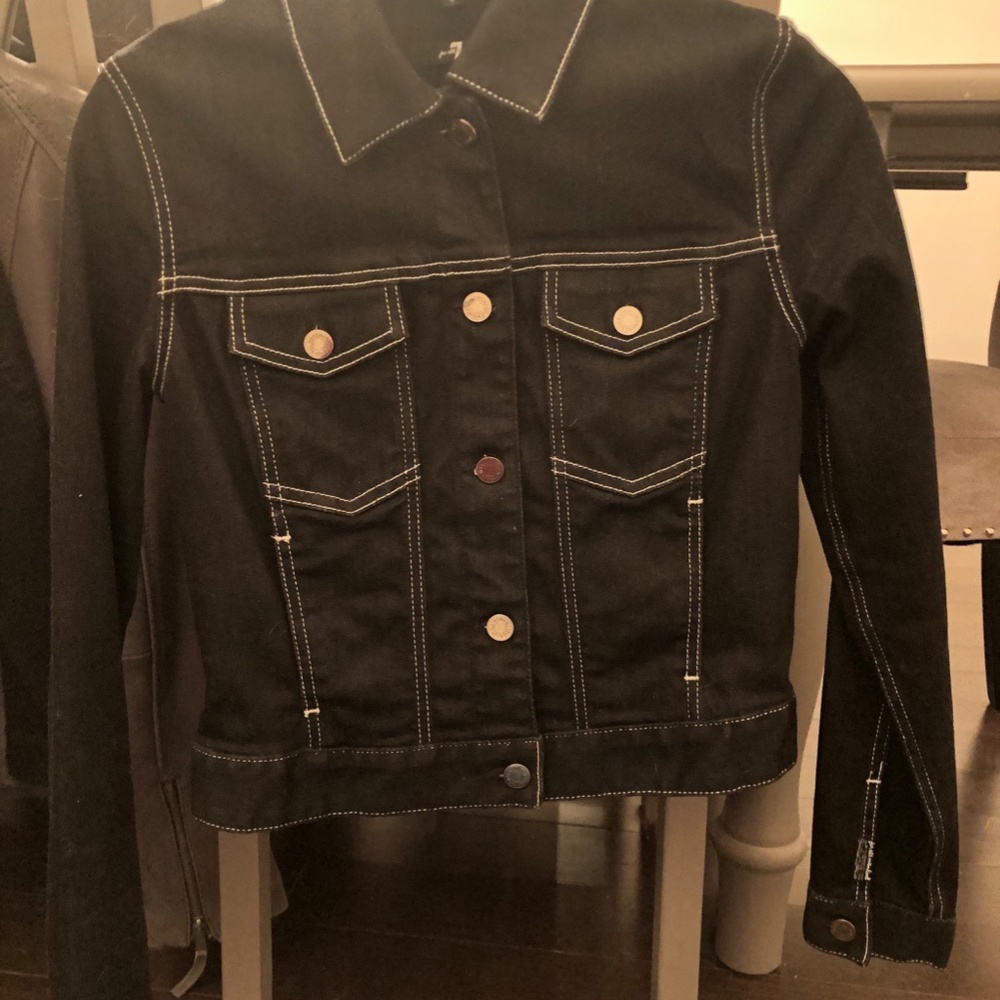 7 For all Mankind Black Stretch Denim Jacket